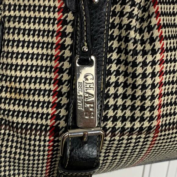 Vintage Chaps Houndstooth Structured Satchel Shoulder Bag – Preppy Classic - Picture 6 of 11